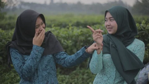 Two Shy Girls Stock Footage 123264569