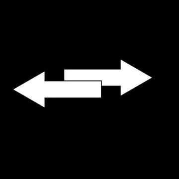 Two side arrows white color icon . Stock Illustration