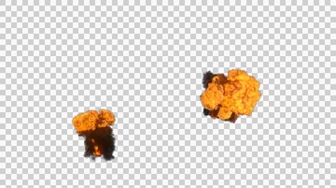 Two-side explosion Stock Footage 46686501