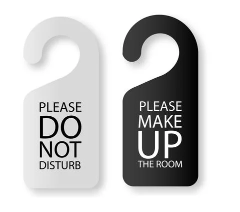Two Side in Hotel or Resort Black and White Door Hanger Tags for Room, イラスト素材
