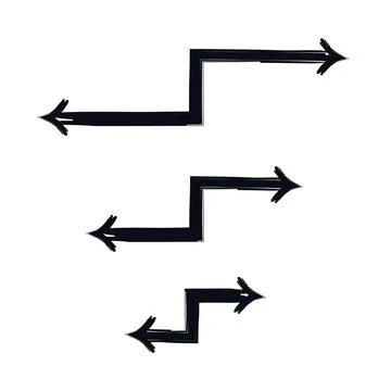 Two-sided arrows bold thick stroke graphic element set 스톡 일러스트