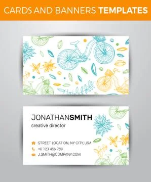 Two sided business card template. Stock Illustration
