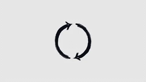 Two-sided circle arrows bold thick stroke animation Video stock 329667560