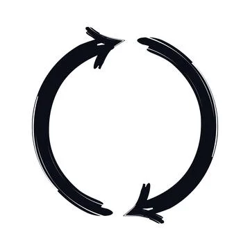 Two-sided circle arrows bold thick stroke graphic element Stock Illustration