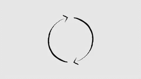 Two-sided circle arrows grunge doodle animation Stock Footage 329755346