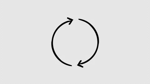 Two-sided circle arrows hand-drawn sketch animation Video stock 329608765