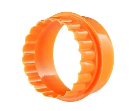 Two-sided orange round cookie cutter, cut out Stock-Fotos