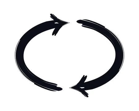 Two-sided oval arrows bold thick stroke graphic element Ilustración de archivo