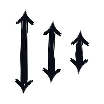Two-sided vertical arrows bold thick stroke graphic element set 스톡 일러스트