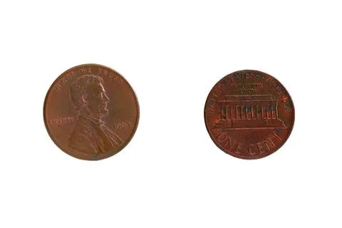 Two sides of a coin in 1 cent Stock Photos