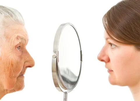 The two sides of a mirror Stock Photos