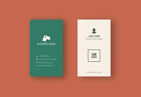 Two sides name card simple design template with vertical orientation for bu.. Stock Illustration