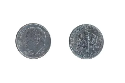 Two sides of the same coin one dime Stock Photos