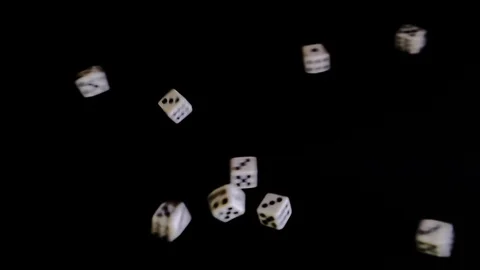 From two sides white cubes fly out on a black background. The dice rotate and Stock Footage 129872837