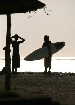 Two silhouette Stock Photos
