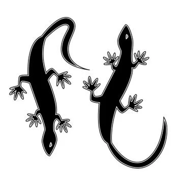 Two silhouettes in the form of lizards. Stock Illustration