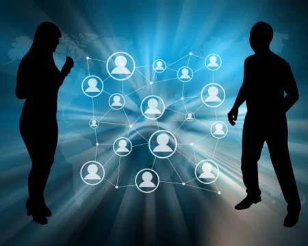 Two silhouettes Stock Illustration