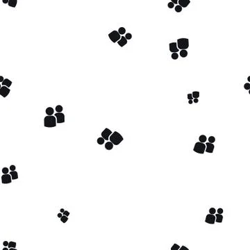 Two silhouettes of people seamless pattern Stock Illustration