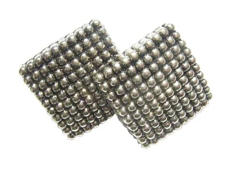 Two silver buttoms Stock Photos