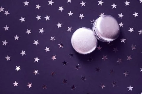 Two silver macaroons Stock Photos