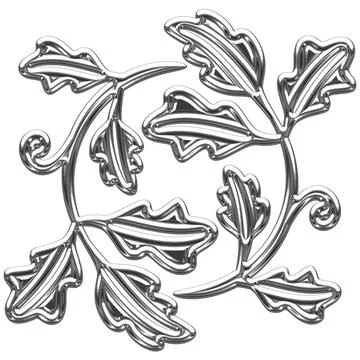 Two silver oak branches Stock Illustration