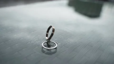 Two silver wedding rings Stock Footage 148074857