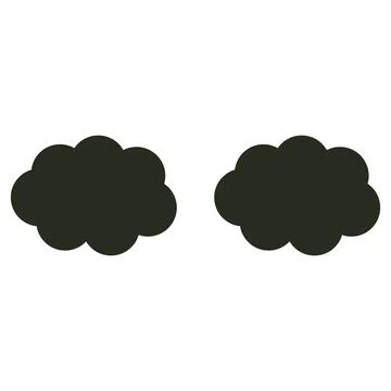 Two Simple Cloud Shapes Isolated on White Background Vector Illustration Stock Illustration