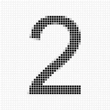 Two. Simple geometric pattern of black squares in number two Stockillustratie