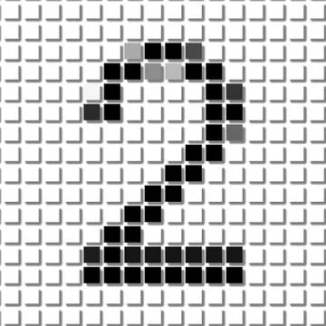 Two. Simple geometric pattern of black squares in number two Stock Illustration