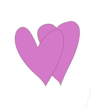 Two simple hand drawn pink hearts for Valentine's Day and wedding design Stock Illustration