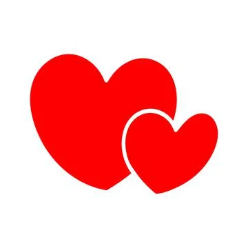 Two simple hearts one big one small Illustrazione stock