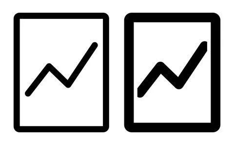 Two Simple Line Graph Icons Representing Growth and Progress in Business Stock Illustration