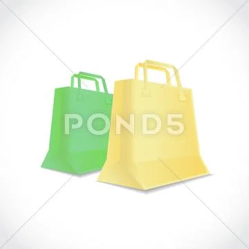 Two simple paper shopping bags, illustration Stock Illustration