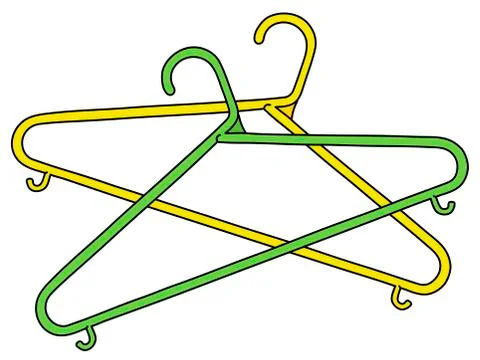 Two simple plastic coathangers Stock Illustration