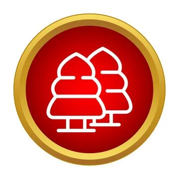Two simple trees icon in a red circle イラスト素材