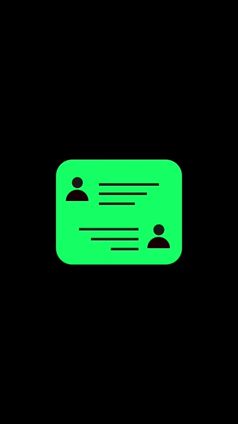 Two simplified people icons communicate through messaging bubbles appearing.. 動画素材 331645268