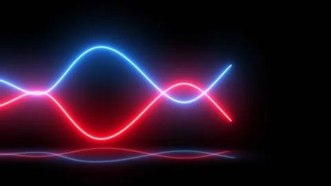 Two sine waves Glowing neon Animation on Black Background 스톡 동영상 320252150
