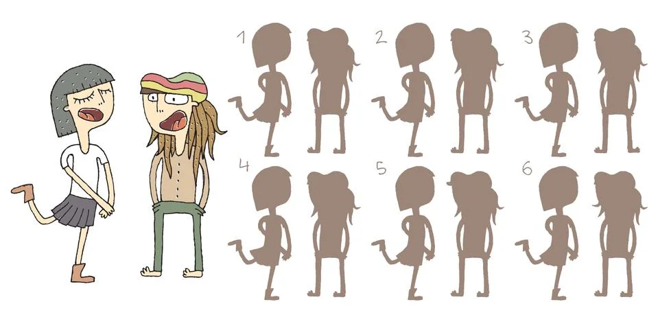 Two Singers Shadows Visual Game イラスト素材