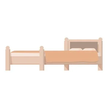 Two single beds pushed together to create a larger sleeping space Stock Illustration