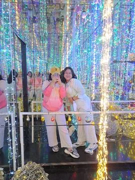 Two sisters having fun Foto stock