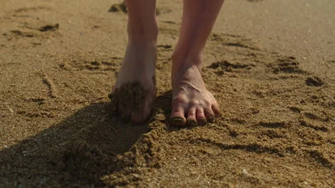 Two Sisters Walking and Having Fun on a Sunny Beach Stock-Footage 336730366