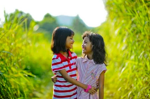 Two sistets having their fun Stock Photos