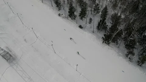 Two skiers Stock Footage 147489748