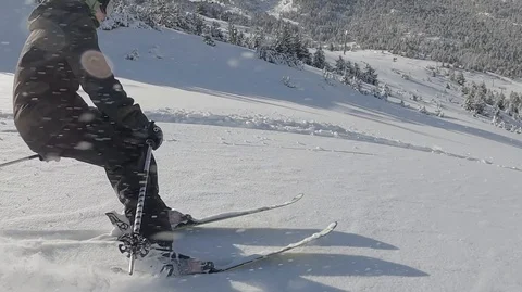 Two skiers on powder Stock Footage 126140436