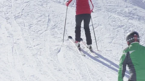 Two skiing Stock Footage 73796990