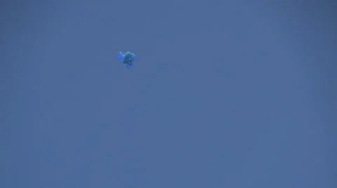 Two skydivers in tandem, parachuting, air show, skydiving, extreme sport Видео 40493826