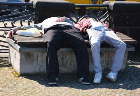 Two sleeping men Stock Photos