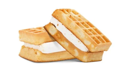 Two slice of sponge cake Stock Photos