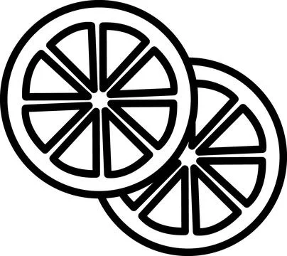 Two sliced lemon citrus fruit graphic Illustration