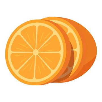 Two sliced oranges showing the pulp and segments Stock Illustration